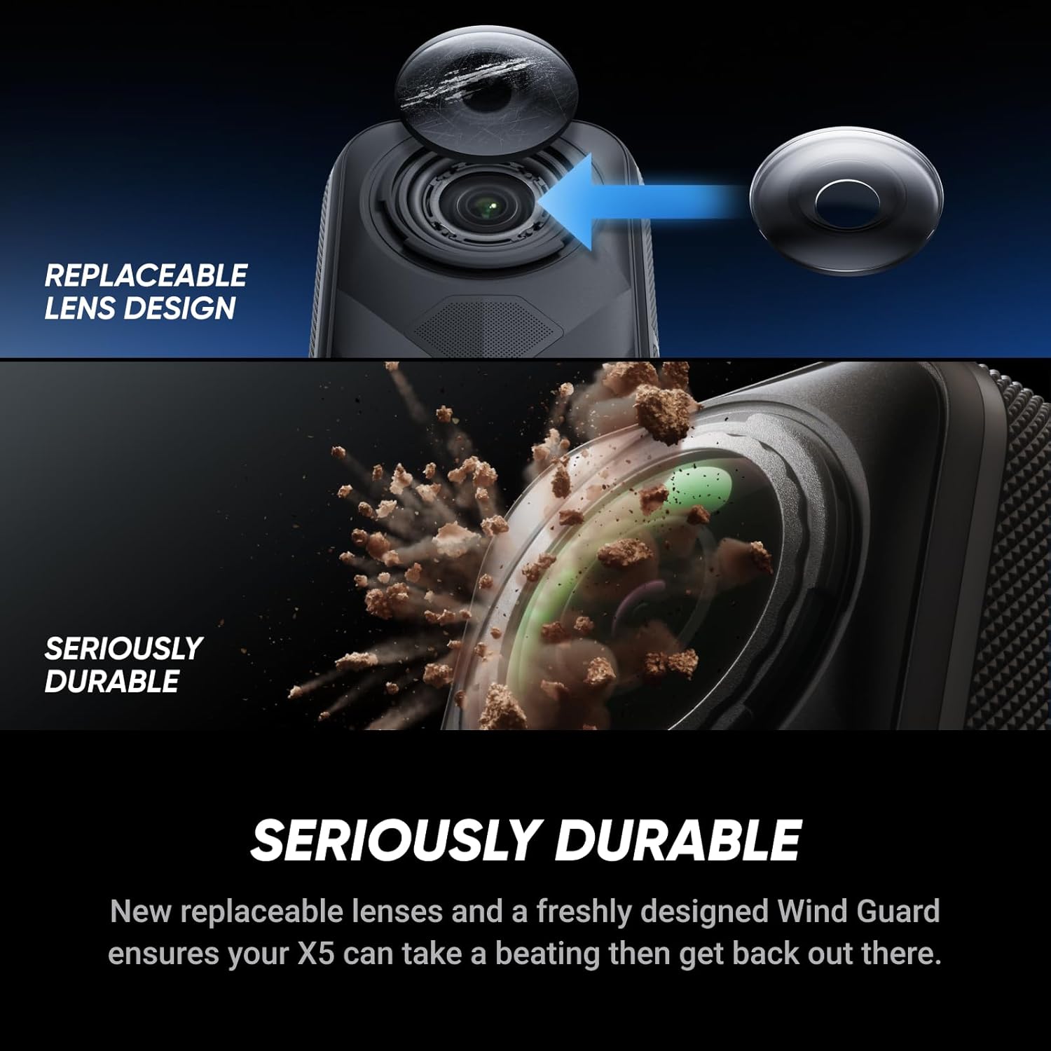 Insta360 X5 - Waterproof 8K 360° Action Camera, Leading Low Light, Invisible Selfie Stick Effect, Rugged and Replaceable Lens, 3-Hour Battery, Built-in Wind Guard, Stabilization, Triple AI Chip Design - Image 7